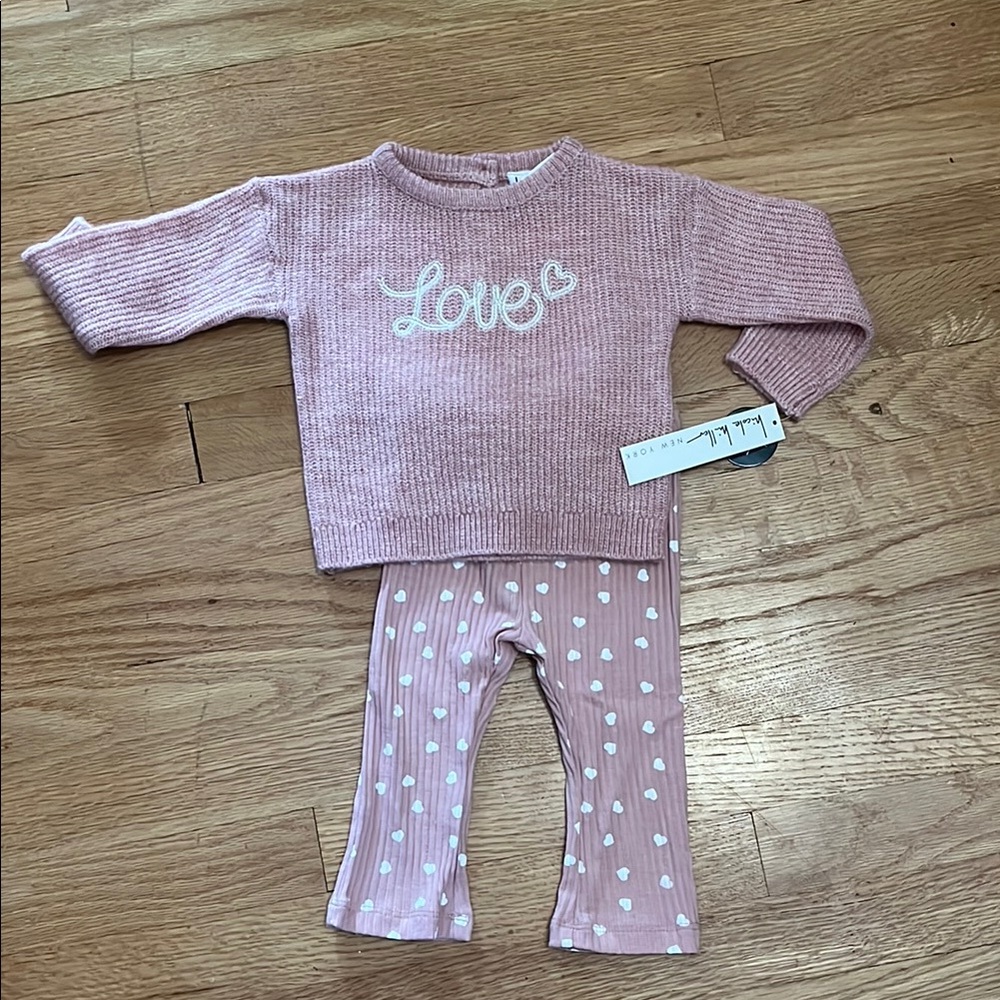 Nicole Miller Pink and White Set SZ 3/6 months NWT